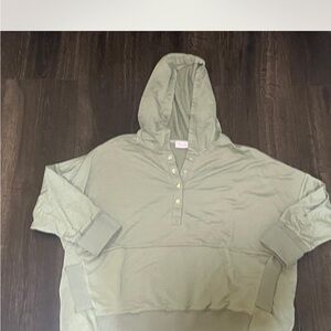 Pink Lily Olive Snap Hoodie
